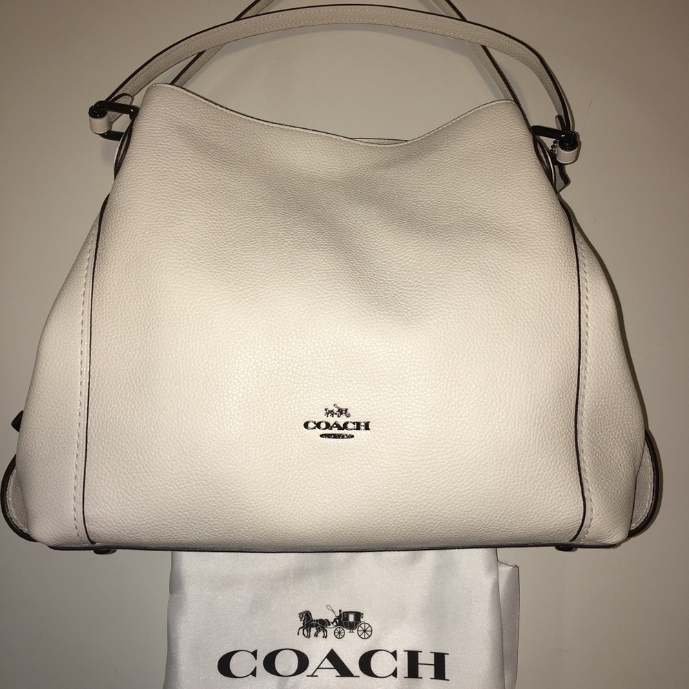 COACH Edie ShoBag 31 Pebble Leather w Star Rivets